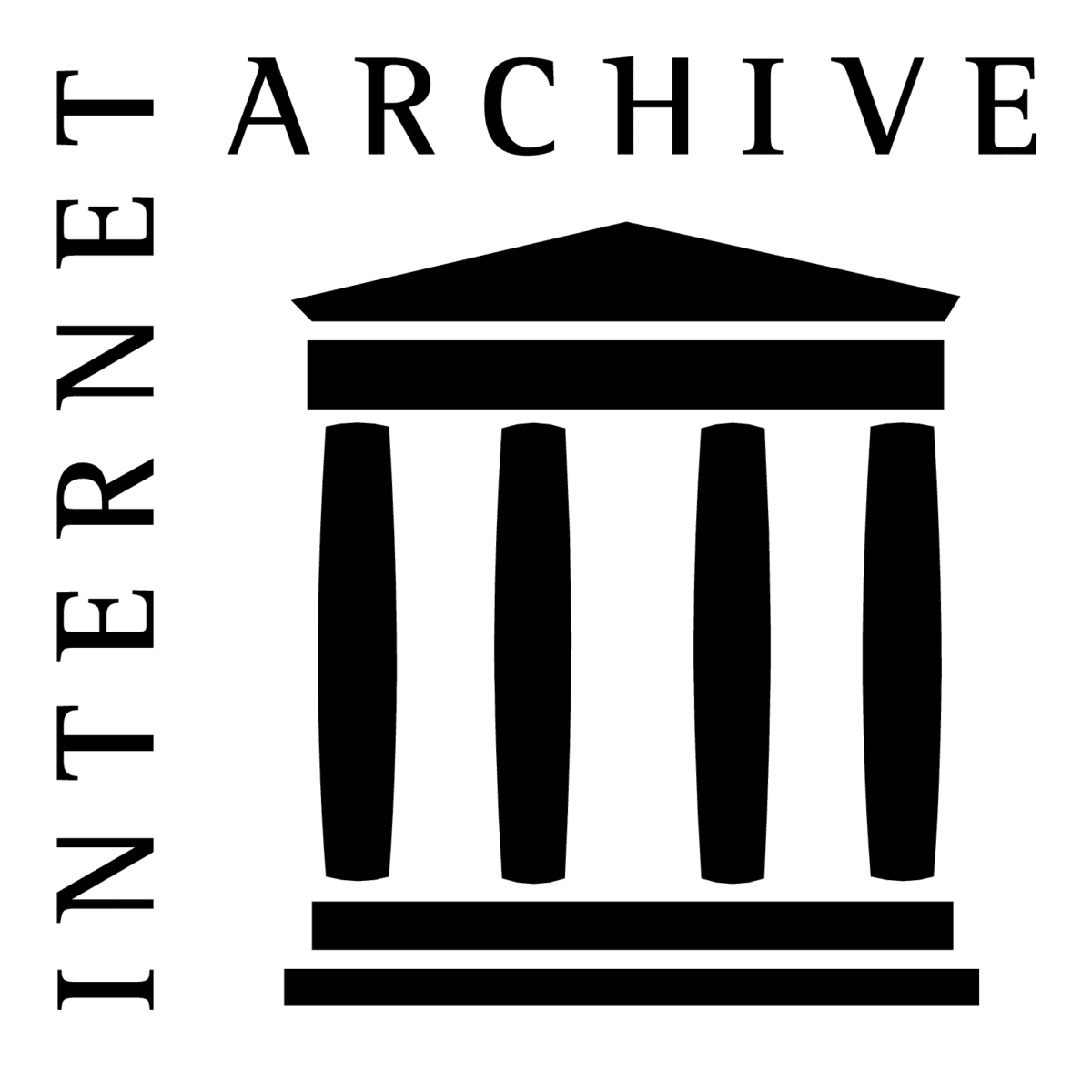 Internet Archive logo featuring a black-and-white illustration of a classical building with four columns. The word INTERNET appears vertically on the left, and ARCHIVE is displayed across the top.