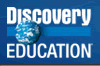 Discovery Education logo with a blue background, featuring the word Discovery above a globe and the word Education below, both in white text.