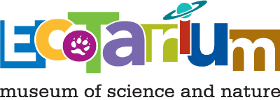 Logo for the EcoTarium museum of science and nature, with colorful, playful letters and a planet with rings above the U. The word Eco is in blue, and Tarium is in various colors. “museum of science and nature” is below.